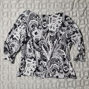 Sequin Blouse by All Hours | Black and White | Size XXL
